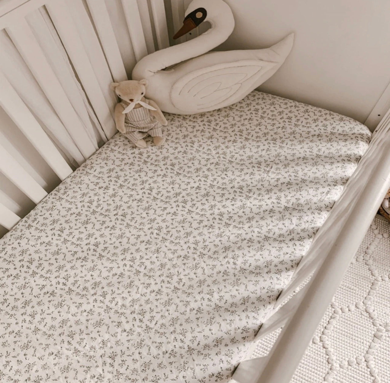Fitted Cot Sheet - Darling Buds Floral