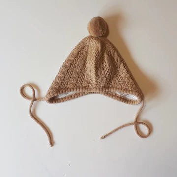 Merino Knit Bonnet - Toffee